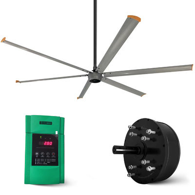 Motore di ventilatore a bassa rumorosità a 3 fasi per fattorie lattiere 12ft 10ft 8ft ventilatore di soffitto di grande volume